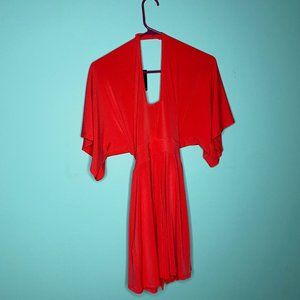 Express Red Loose Sleeve Romper